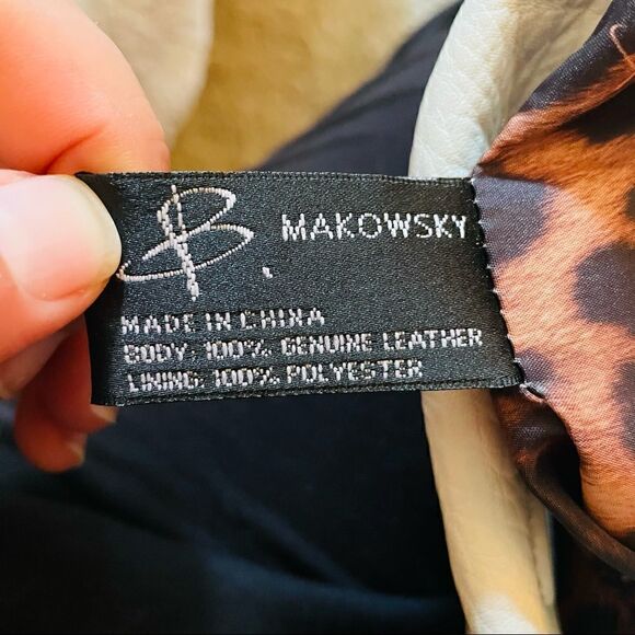 B MAKOWSKY | cream & white leather handbag - Picture 10 of 12